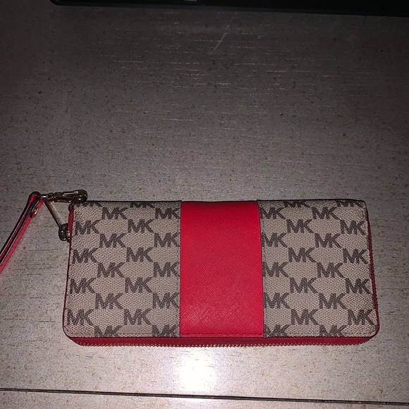 michael kors wallet for women | red and tan all over print - Picture 2 of 4